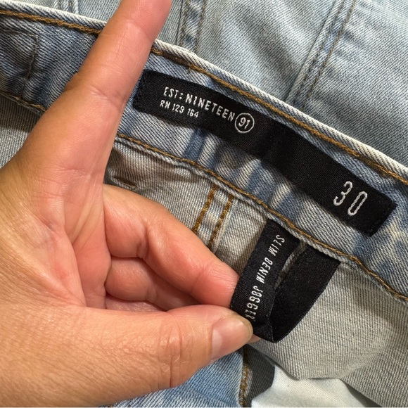 Cotton on harem pant’s like crotch Men's Light Blue Distressed Jeans size 30 - Picture 15 of 16